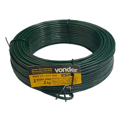 Cabo de Aço Galvanizado Revestido em PVC Verde 1 kg Vonder