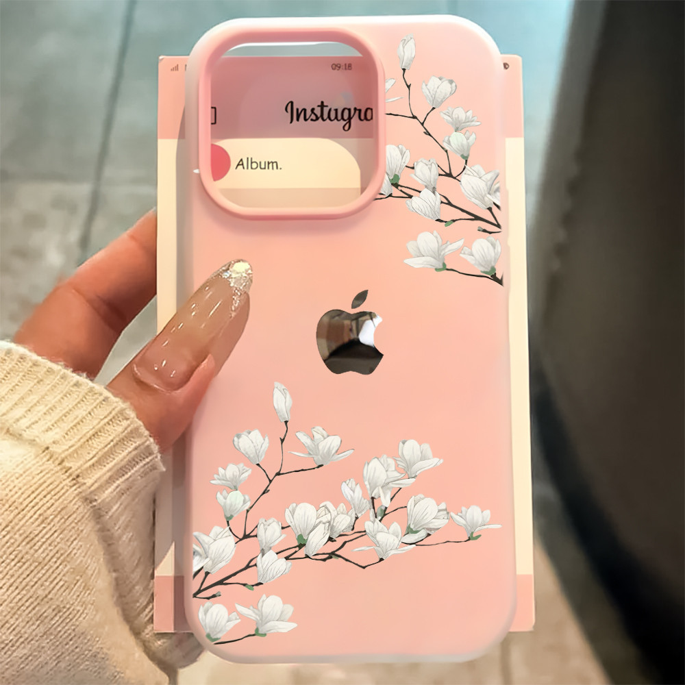 Capa De Etiqueta De metal Gratuita Para Samsung A17 A07 A26 A06 A16 A35 A54 A05S A05 A15 A14 Flor Branca Resistente A Ar