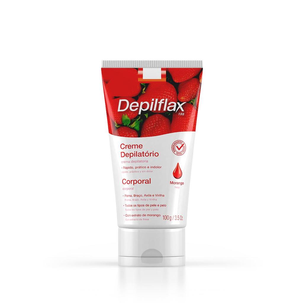 Creme depilatório corporal Morango 100g Depilflax