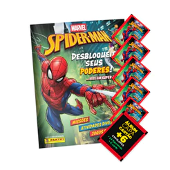 Homem-Aranha Kids Álbum+6 Envelopes(24 Figurinhas+6 Cards) - Marvel - Oficial Panini