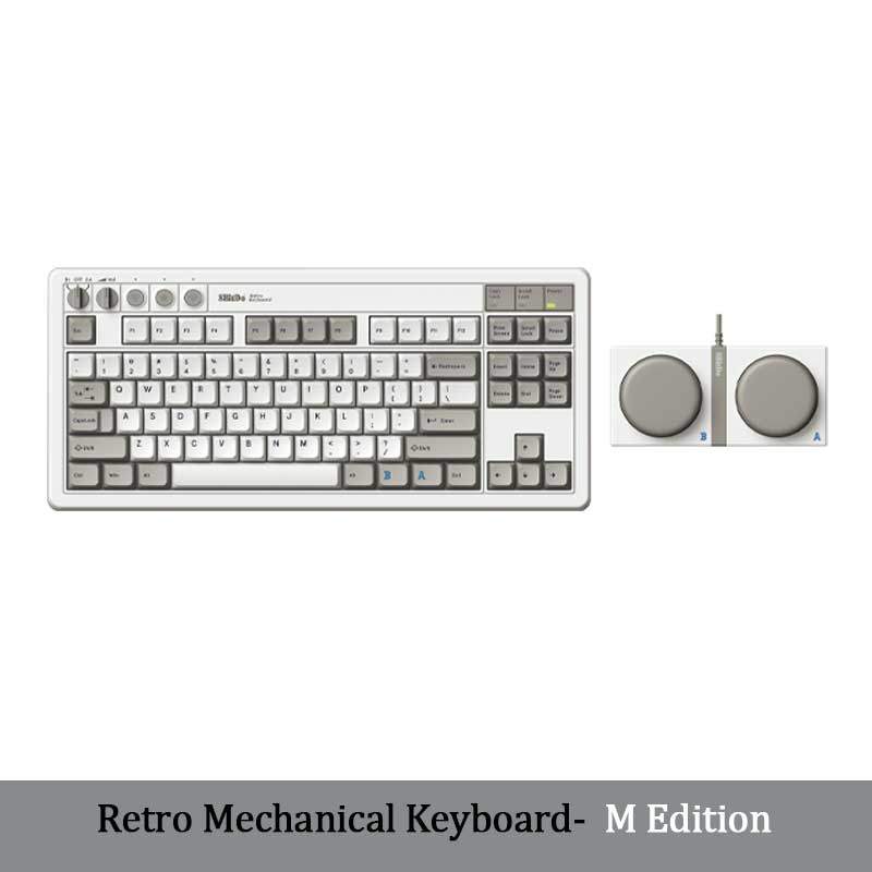 Teclado Mecânico Retrô 8BitDo , Para Jogos Hot Swappable Bluetooth/2.4G/USB-C Co