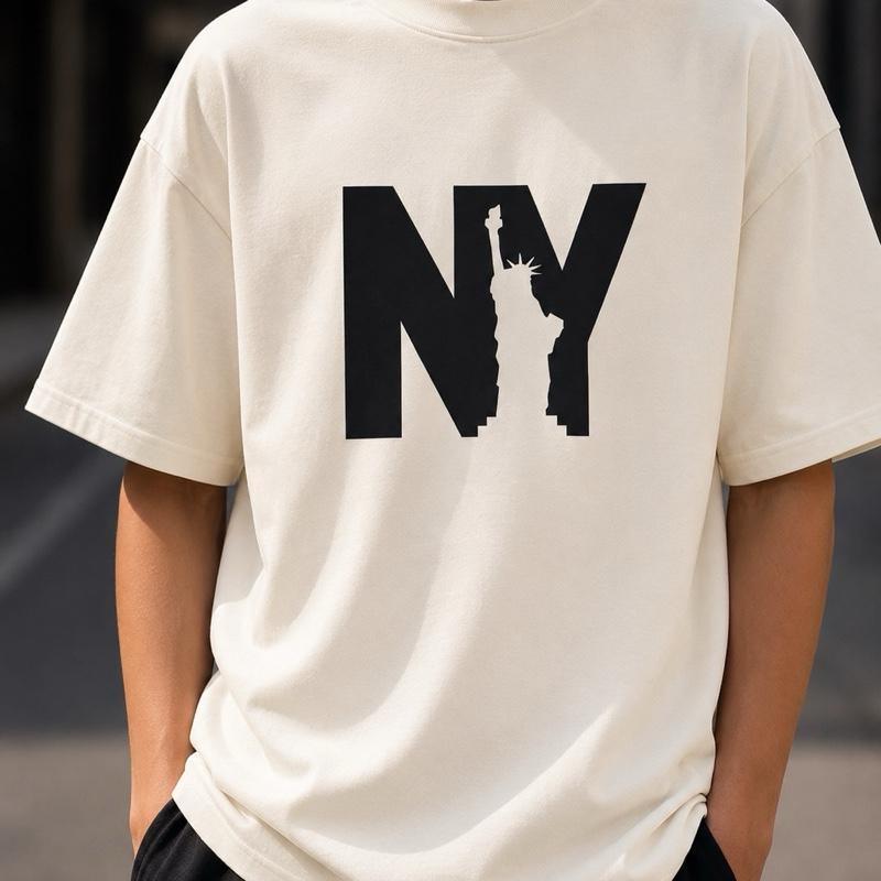 Camiseta Infantil Juvenil Oversized NY LIBERTY Streetwear Masculina Algodão Premium
