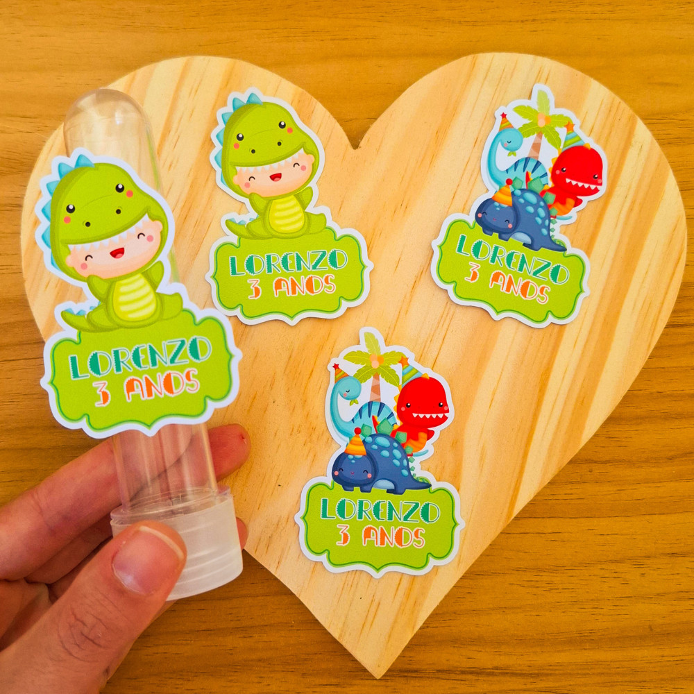Aplique Para Tubetes Personalizados Dinossauro Baby / Lembrancinhas para Festa Infantil de Aniversário|Tags