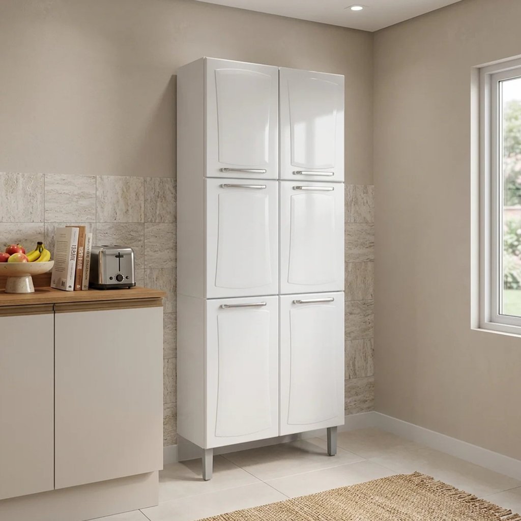 Paneleiro Duplo em Aço 6 Portas 195 x 80cm Tarsila Itatiaia Branco