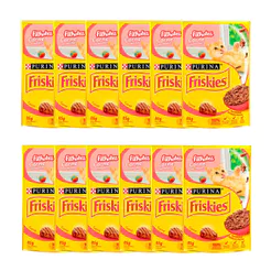 Kit 12 Ração Úmida para Gatos Friskies Filhotes Sabor Carne ao Molho em Sachê 85g