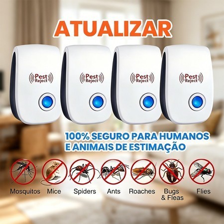Repelente Eletrônico Ultrassônico Mosca Pernilongos Baratas Morcegos repele e Espanta Ratos bivolt