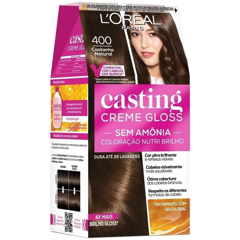 Tintura Casting Creme Gloss LOréal Paris 400 Castanho Natural