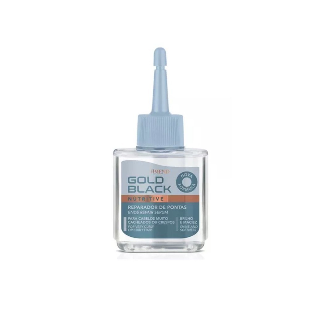 Kit Com 6 Reparador Amend Gold Black Nutritivo 30ML Brilho E Maciez — imagem 2 de 2
