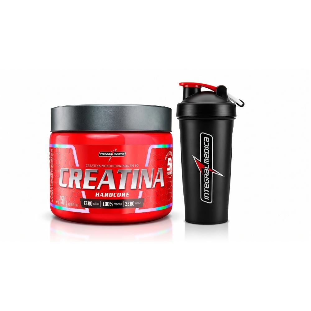 Creatina 150g + Coqueteleira Preta Integralmedica 1 Dose 600ml