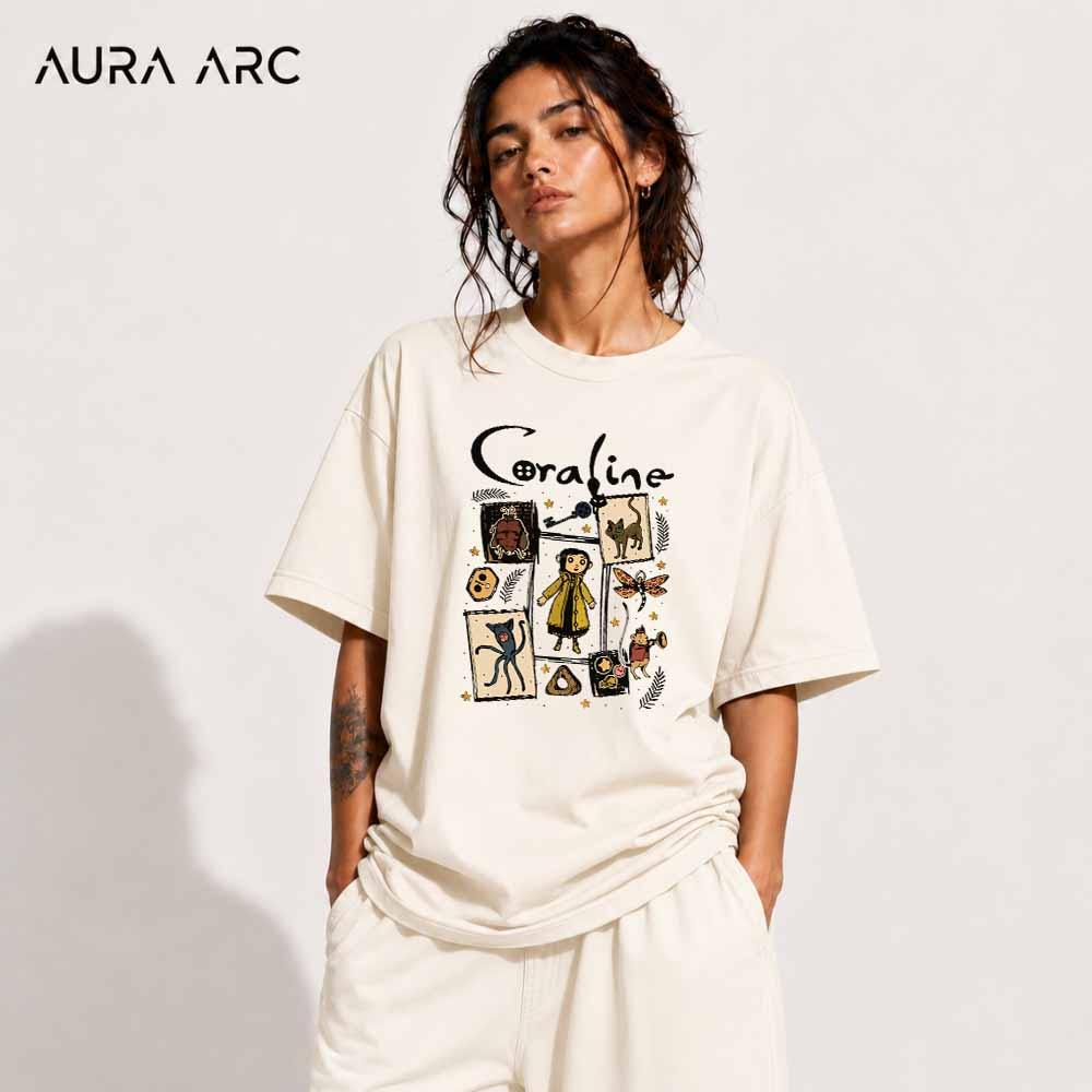 Camiseta Oversized Unissex Coraline Personagem Aesthetic Streetwear Estampa Premium 100% Algodão