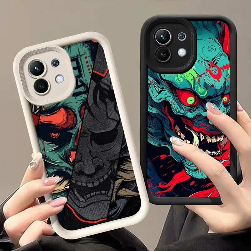 Capa de Silicone com Máscara de Samurai Japonês para Xiaomi 15T 14T 13T Pro 15 U