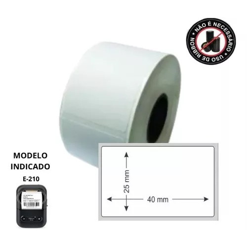 Rolo De Etiqueta Térmica Para Impressora E210 - 40x25