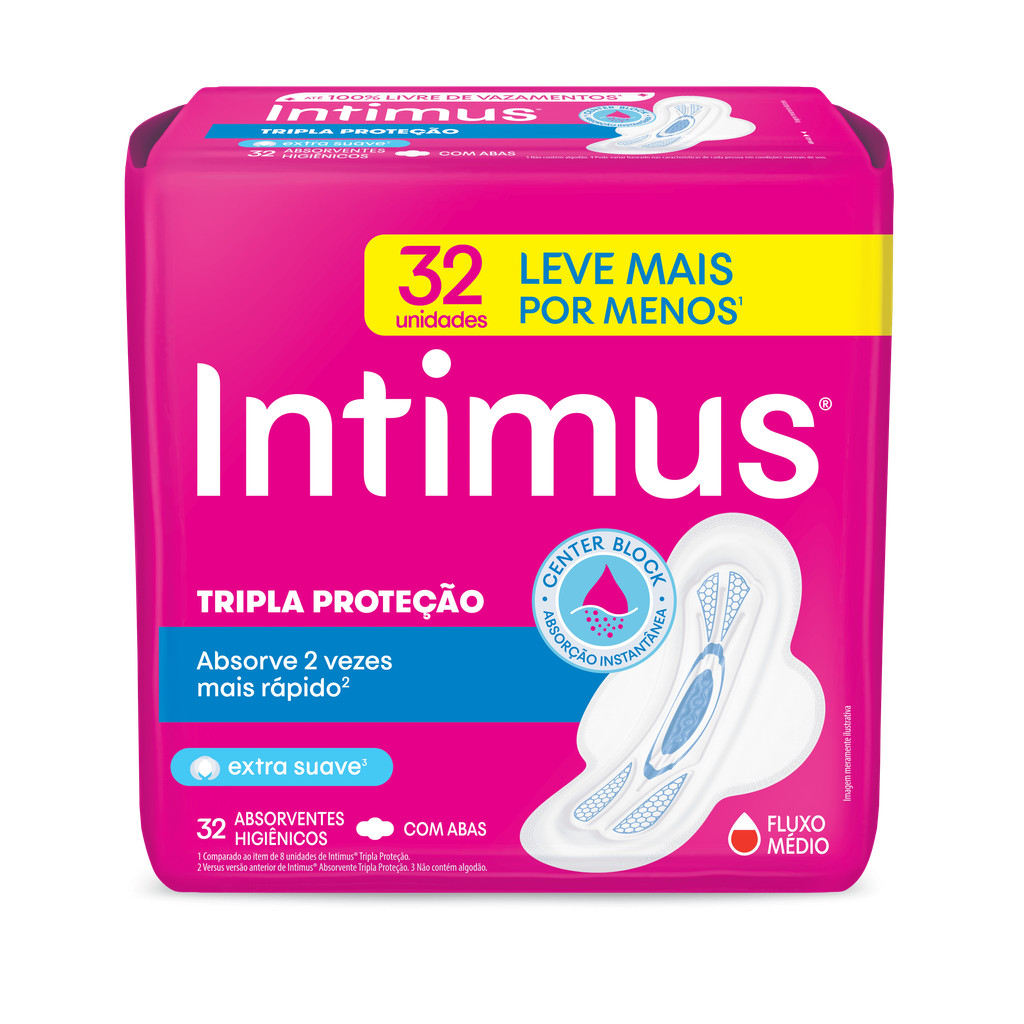 Absorvente Externo Tripla Proteção Suave com Abas Intimus
