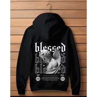 Moletom Canguru Blusa Respect Blessed Angel  Blusa Canguru Moleton Flanelado Qualidade premium