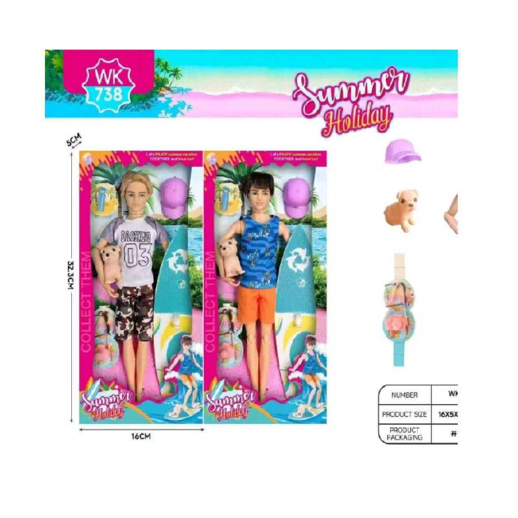 Brinquedo Boneco ken com Boné/ Cachorrinho E Acessórios 2611