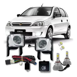 Kit Farol Milha Corsa Montana Meriva 2003 A 2012 + 4 Brindes