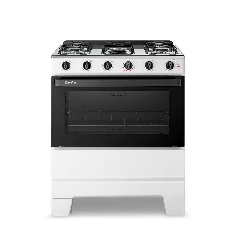 Fogão de Piso 5 Bocas a Gás Esmaltec Ideal Pop Acendimento Manual Branco