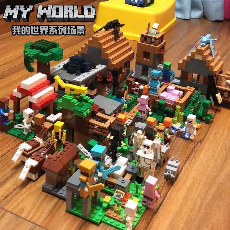 1.000 peças Presente do Dia das Crianças Bloco de Monta Compatível com lego Jungle Craft Cachoeira Meninos Meninas