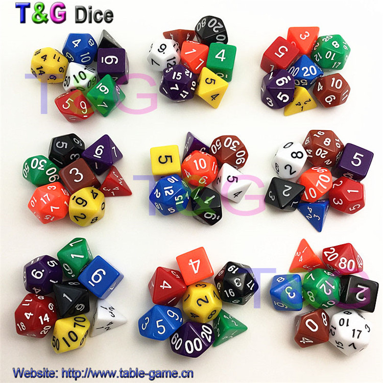 7 conjuntos de dados multi-face de cores mistas, masmorra e dragão, dados digitais, cor multi-face, conjunto de dados de