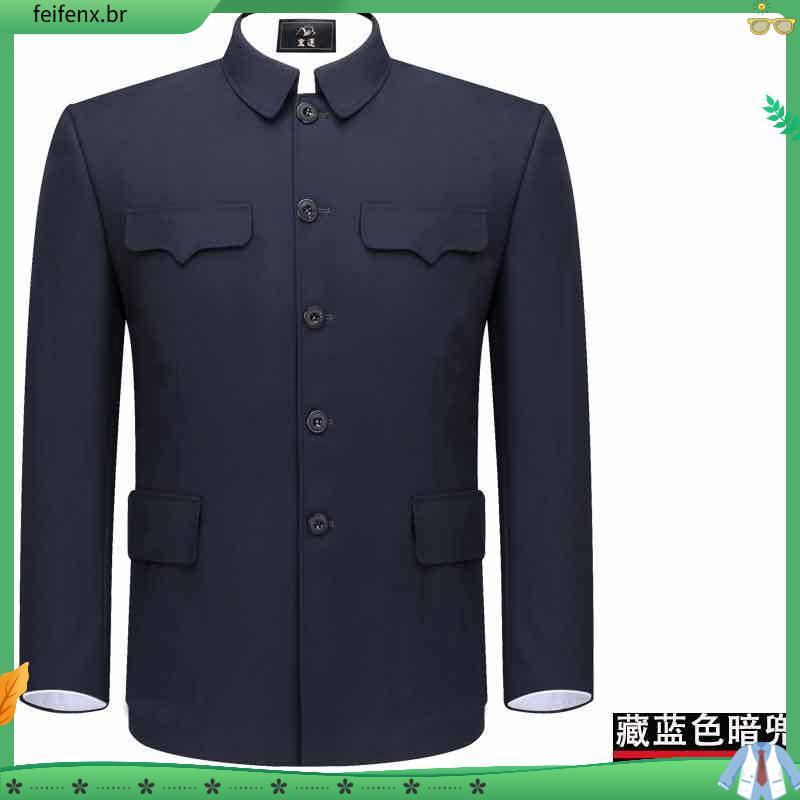 Zhongshan roupas masculinas de meia-idade idosos topos pai roupas vovô jaquetas casuais roupas para idosos zhongshan rou