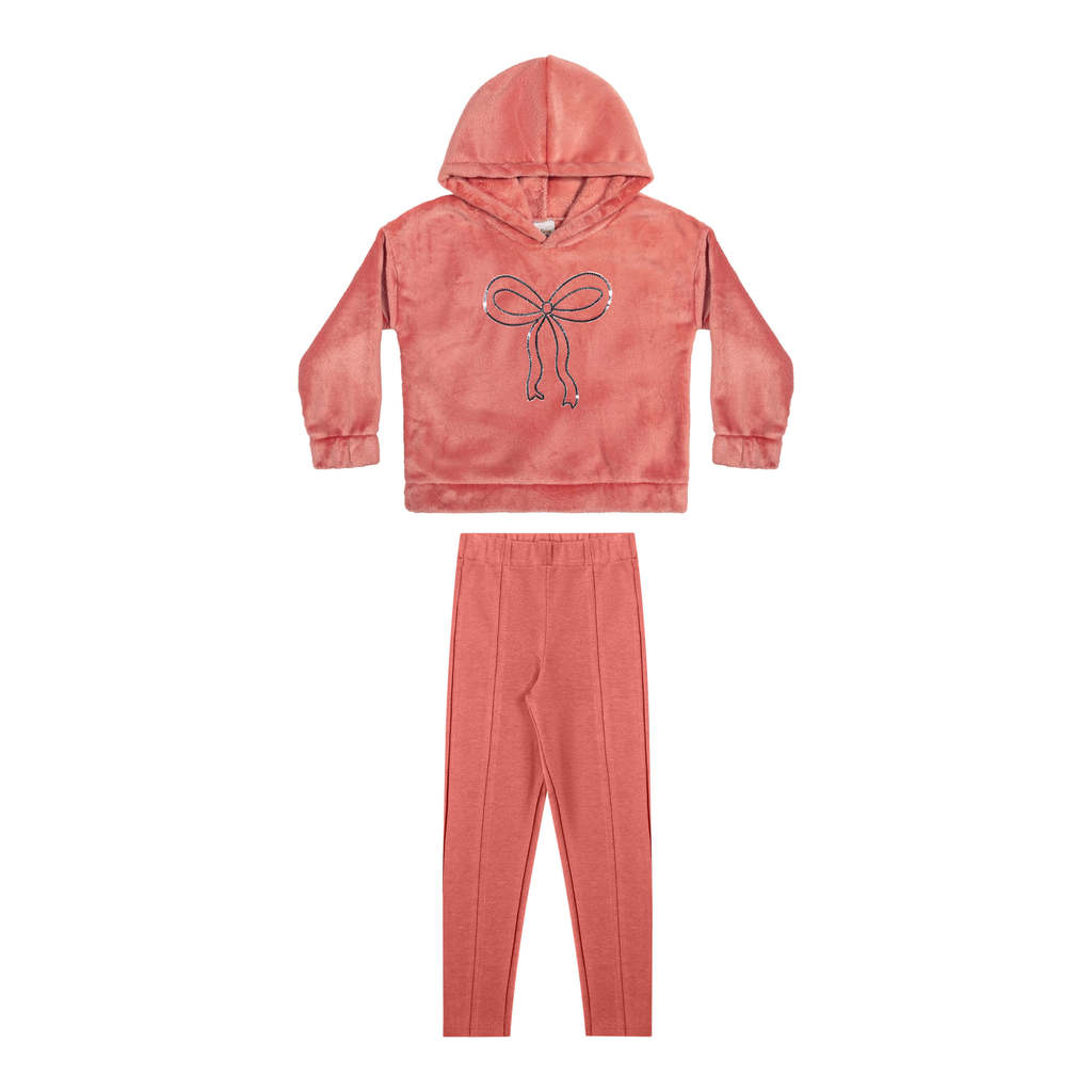 Conjunto Infantil Menina Peluciado Laço Elian Laranja
