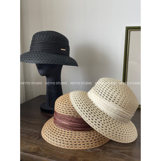 Francês Hepburn Retro chapéu de palha feminino primavera verão britânico elegante viagem oco chapéu superior férias city