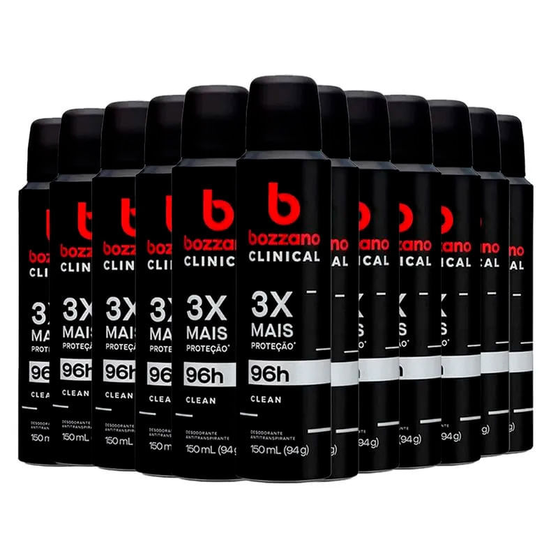 Kit Desodorante Aerosol Bozzano Clinical Clean 150ml - 12 unidades