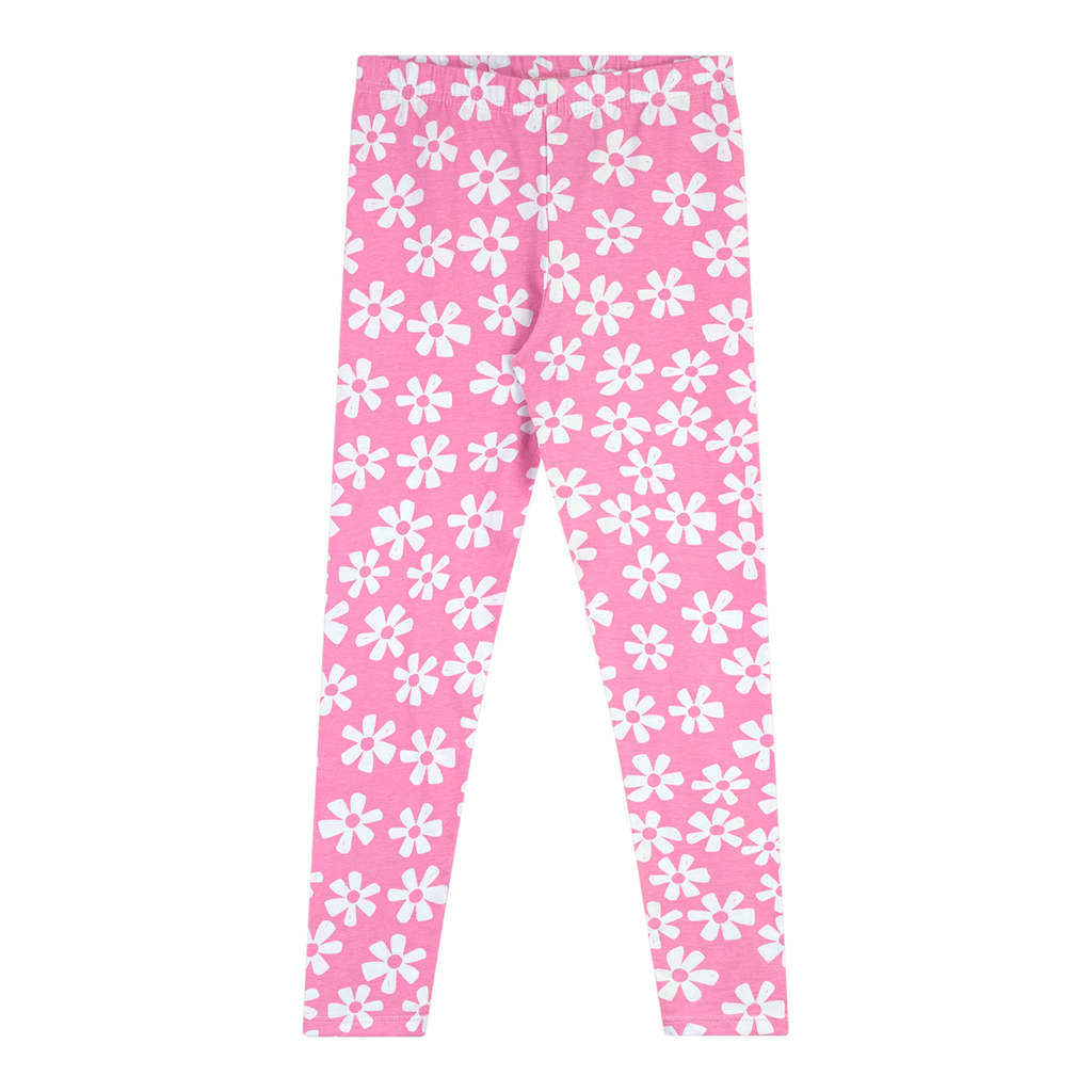 Calça Legging Infantil Menina Cotton Estampa Elian Rosa Claro