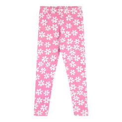 Calça Legging Infantil Menina Cotton Estampa Elian Rosa Claro