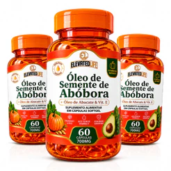 Óleo Vegetal Semente de Abóbora + Óleo de Abacate e Vitamina E 700mg 60 Cápsulas Imunidade e Cabelo Super Resultado