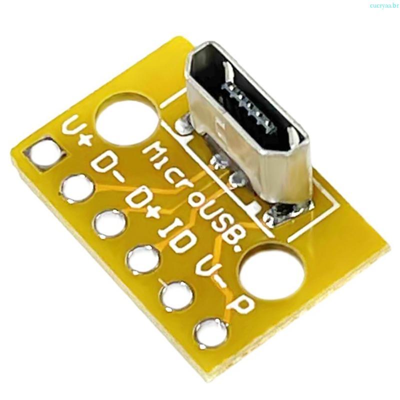 Cucriaa Vertical Micro USB Conector Placa PCB Fêmea Adaptador De Soldagem Acessórios Do Computador Interconecta P