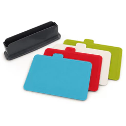Kit 4 Tábuas Corte Coloridas Suporte Polipropileno Cozinha Carne Peixe Legumes Frutas