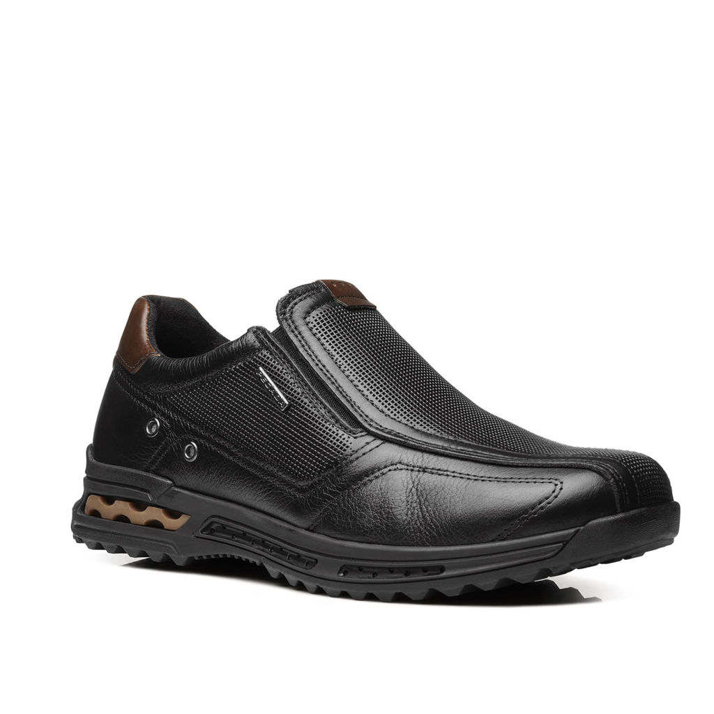 Sapatênis Pegada Masculino em Couro Preto 111804-03