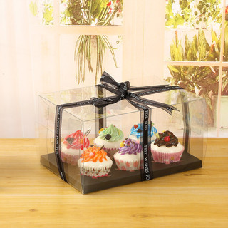 Caixa transparente completa para cupcake, 6/12 peças, embalagem, cupcake, pastelaria, plástico, floco de neve, pastelari