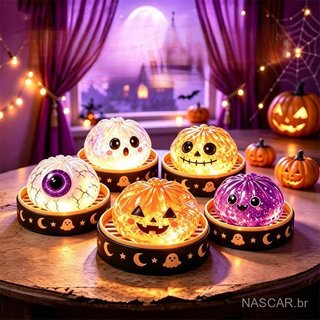 Stress Relief Halloween Squishy Toy, Soft Sparkle Pumpkin Ghost Squeeze Fidget, Calming Toy for Kids Adults