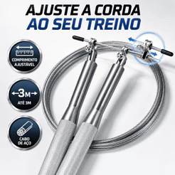 Corda Pular Speed Profissional 3m Aço Rolamento 360° Treino Funcional Crossfit
