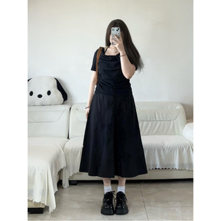 G enorme lindo macacão saia feminina 2026 novo estilo verão Plus Size gordura mm preto mais magro olhar capa barriga a l