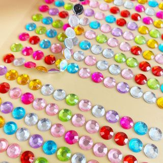 6mm adesivos de diamante adesivos de cristal crianças acrílico diy carro álbum do telefone móvel decoração strass adesiv