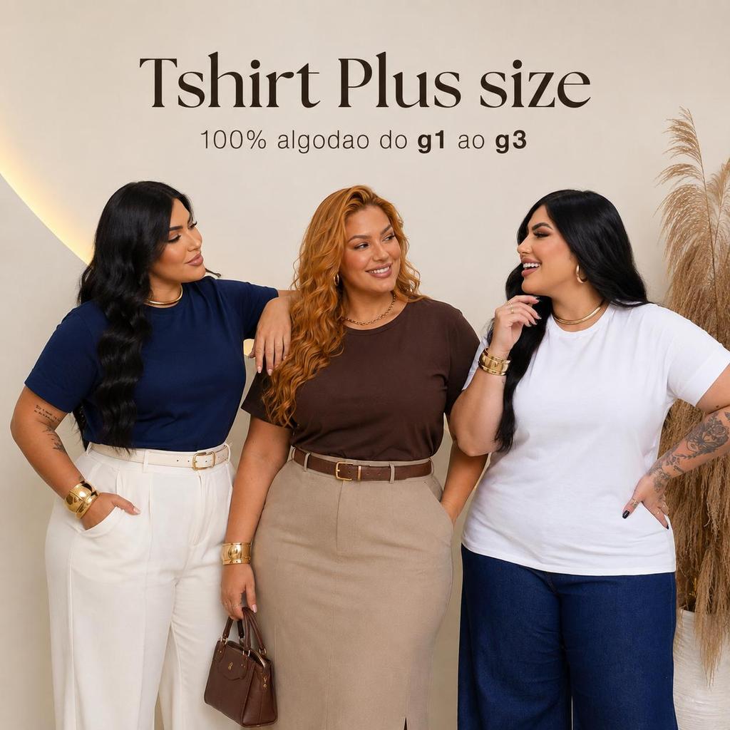 T Shirt Plus Size Blusa camiseta Lisa Básica Feminina 100% Algodão Premium essencial raglan