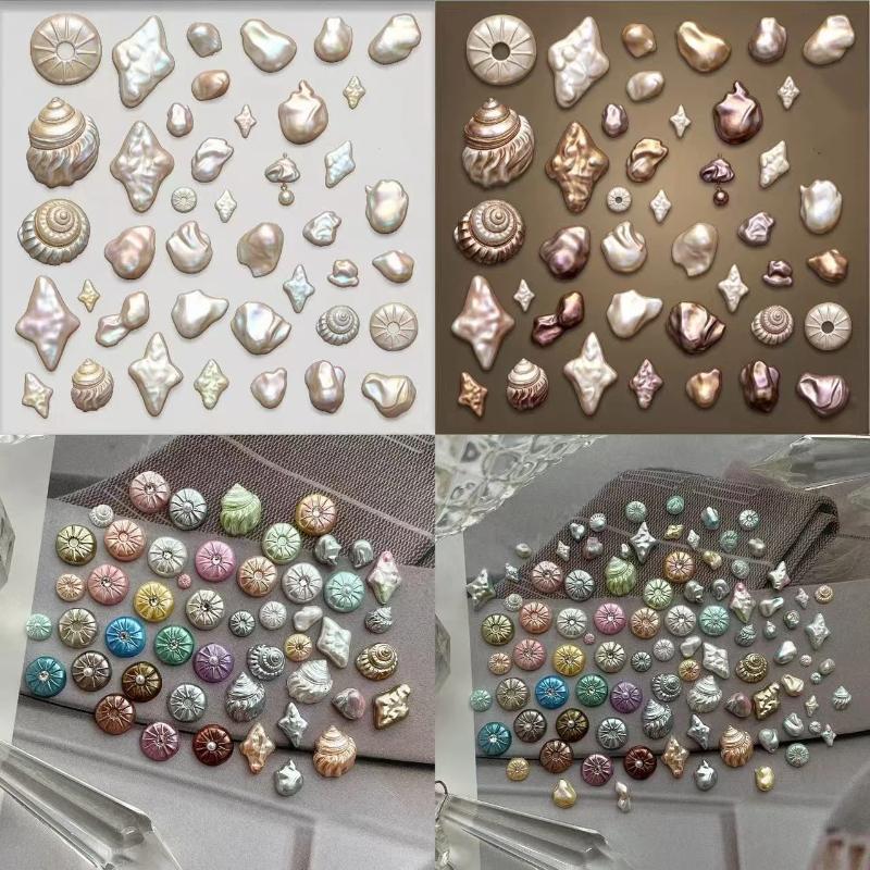 (WHDR) Amuletos De Nail Art 3D : Borboleta , Flor E Pérola , Faça Você Mesmo Uso Em Salão De Beleza
