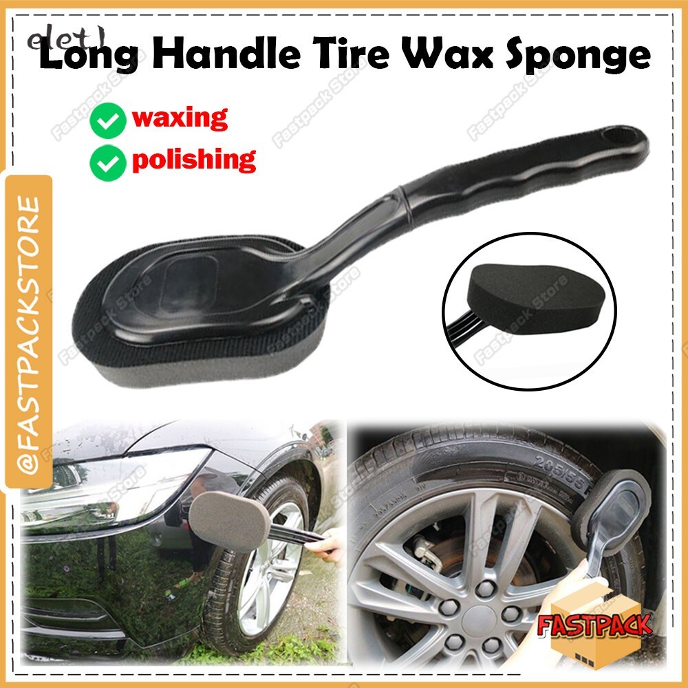 Escova De Esponja De Cera De Pneu Com Cabo Longo-Ferramenta De Polimento Roda De Carro Para Limpeza DIY