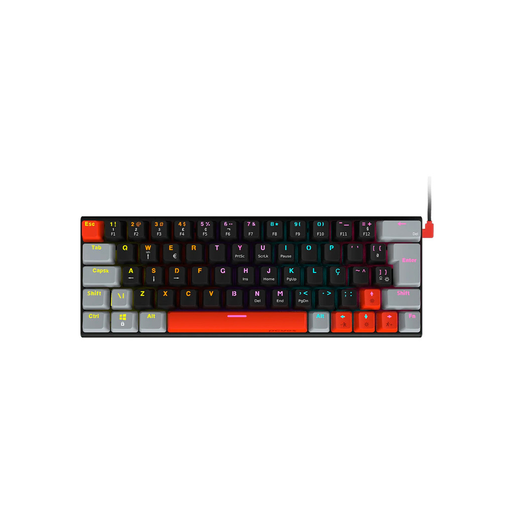 Teclado Mecânico Gamer Pcyes Kuromori 60% Vulcan Tricolor
