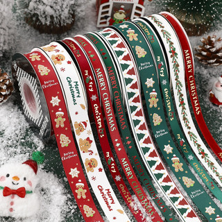 Fita de natal decoração fita vermelho verde embalagem fita presente cinta ornamentos atmosfera diy acessórios