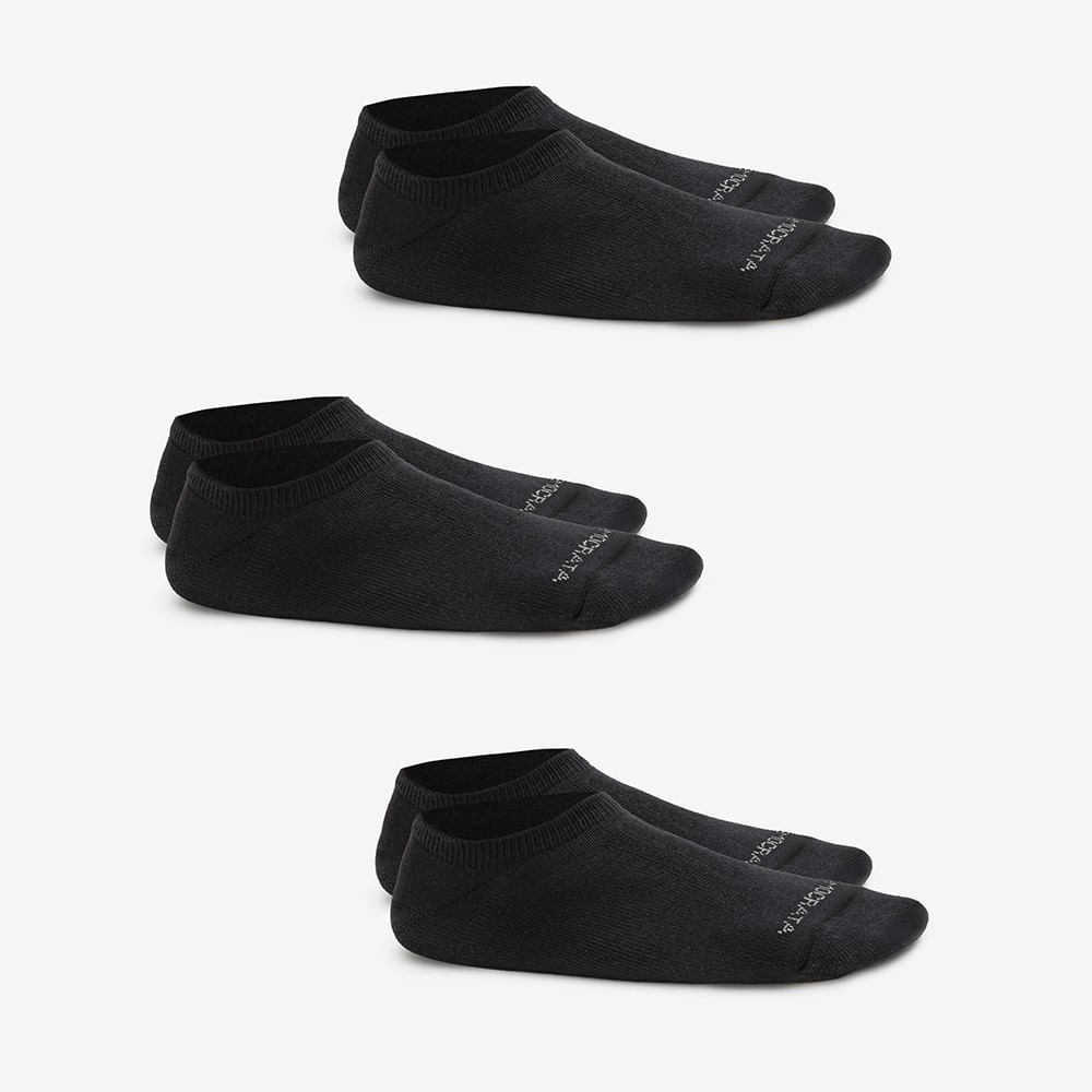 Kit 3 Pares Meia Masculina Básica Algodão Poliamida Preta 39/44