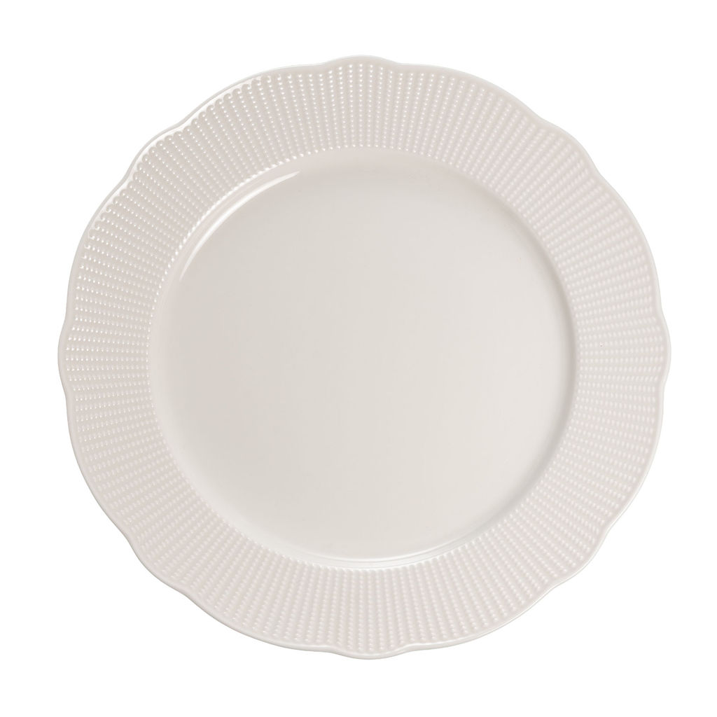 Prato Raso Perle em Porcelana Branca 27cm L’Hermitage