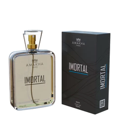 Perfume Masculino Imortal 100ml Amakha Paris | Amadeirado Aquático | Alta Projeção | Social Dia e Noite