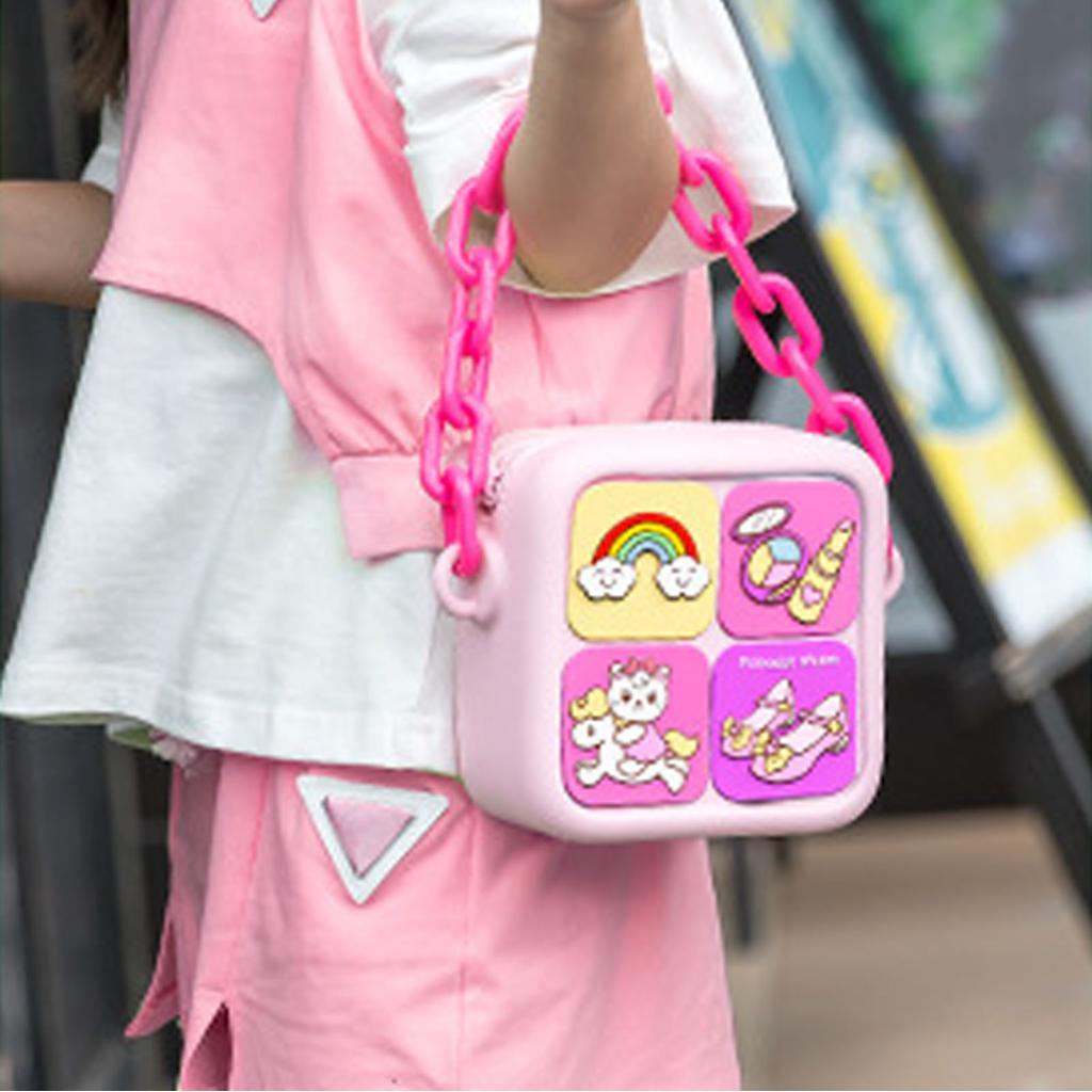 Bolsa de ombro portátil para câmera infantil, desenho animado, grande capacidade, eva à prova de agitação, para viagens
