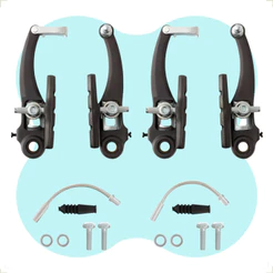 FREIO V-BRAKE DIANTEIRO - TRASEIRO 110MM SAPATA NYLON ALLEN 70MM PRETO SHIVER