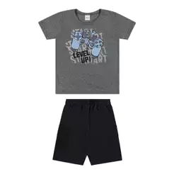Conjunto Infantil Menino Level Up Elian Cinza