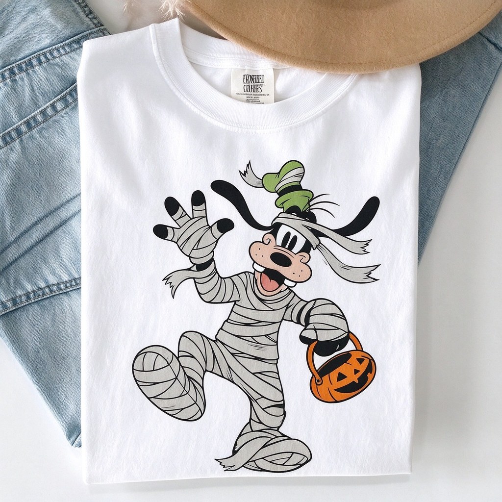 「BR.Moonlight」 Camiseta personagens Disney Múmia Halloween família viagem Disney confortável divertida estilosa moda cas